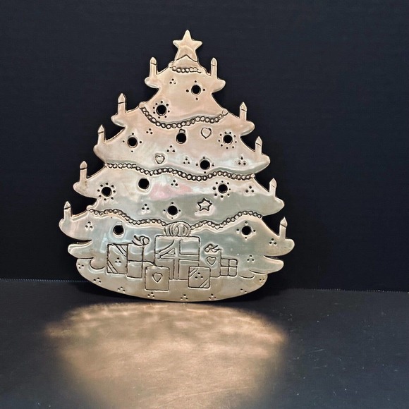 Lillian Vernon Large Brass Christmas Tree Trivet / Wall Art Holiday NICE - Picture 1 of 8